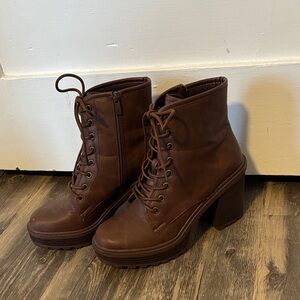Forever Link Dark Brown Lace-Up Boots